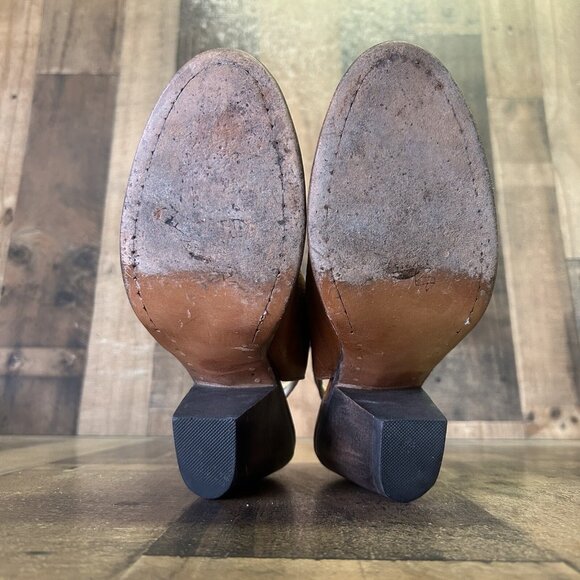 Freebird By Steven Smoke Leather Brown Mule Boots Booties Womens 9 - Picture 2 of 12